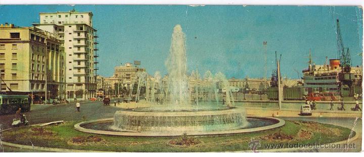Postales: POSTAL: CADIZ. PASEO Y FUENTE DEL PUERTO.  (TAMA&Ntilde;O 24 x 10 APRX.)
