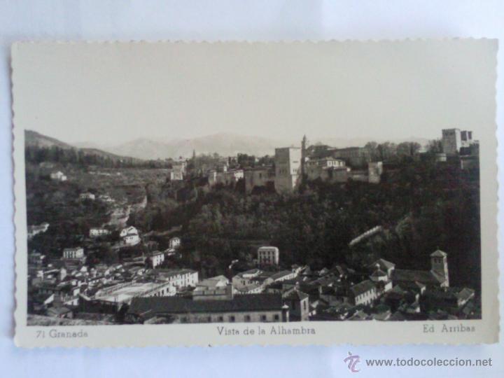 Postales: POSTAL GRANADA VISTA DE LA ALHAMBRA - Foto 1