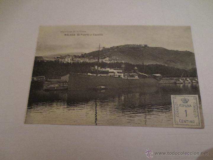Postales: malaga. el puerto y el castillo. barco suarez