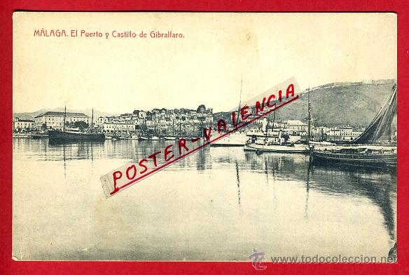 Postales: POSTAL MALAGA, EL PUERTO Y CASTILLO DE GIBRALFARO, P93166
