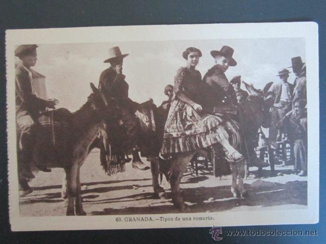 Postales: Postal Granada. Tipos de una romer&iacute;a. - Foto 1