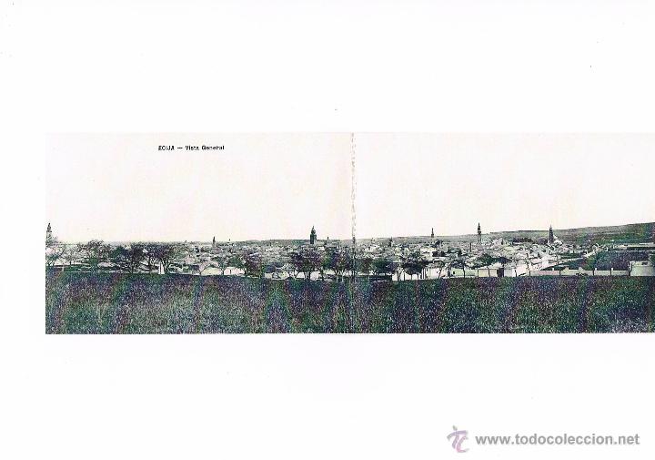 Cartoline: FACSIMIL TARJETA POSTAL DOBLE ANTIGUA DE ECIJA **