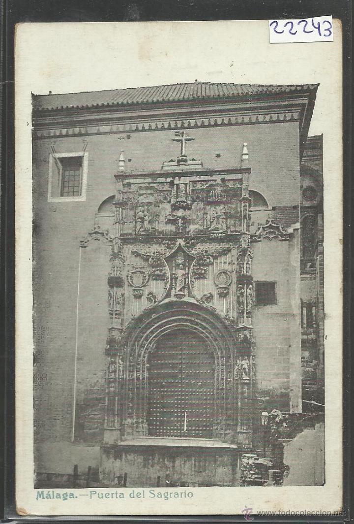 Postales: MALAGA - PUERTA DEL SAGRARIO - REVERSO SIN DIVIDIR - (22243)