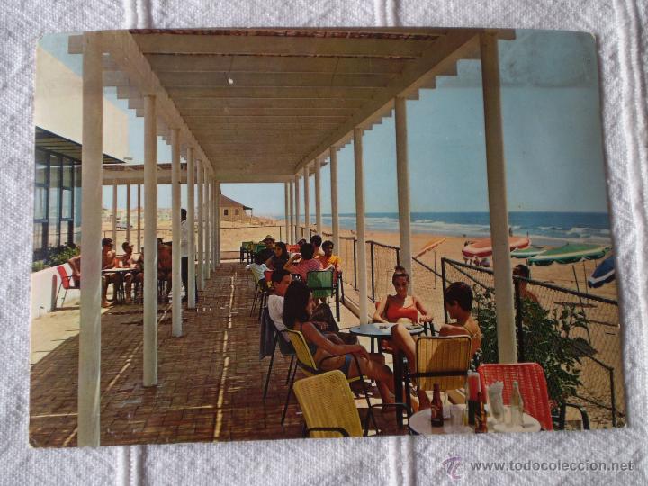Postales: ANTIGUA POSTAL PLAYA DE ANTILLA DESDE LA TERRAZA MIRAMAR.LEPE,HUELVA.1970.