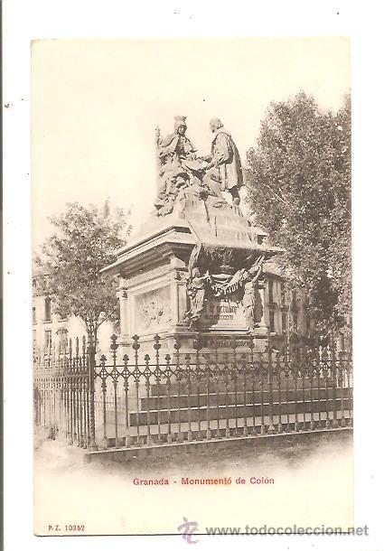 Postales: POSTAL GRANADA &ndash; MONUMENTO DE COL&Oacute;N - Foto 1
