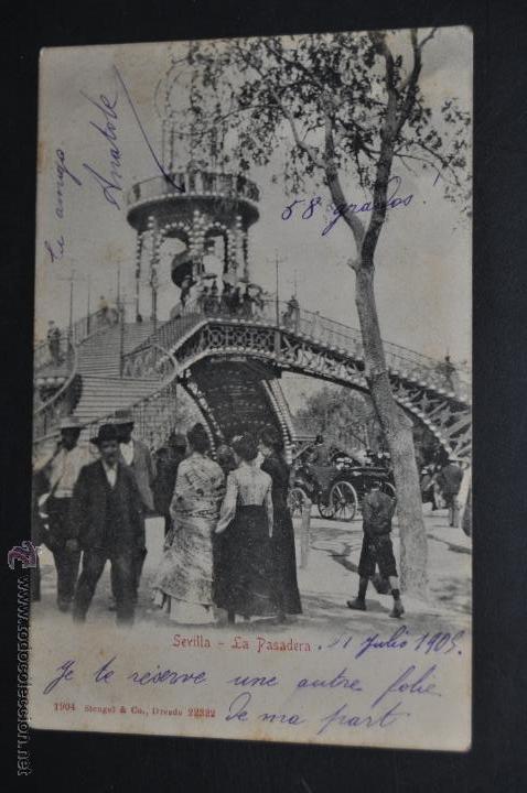 Postales: ANTIGUA POSTAL DE SEVILLA. LA PASADERA. CIRCULADA - Foto 1