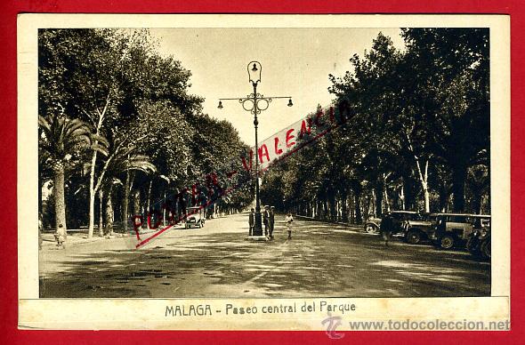 Postales: POSTAL MALAGA, PASEO CENTRAL DEL PARQUE, P94821