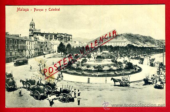 Postales: POSTAL MALAGA, PARQUE Y CATEDRAL, P94831