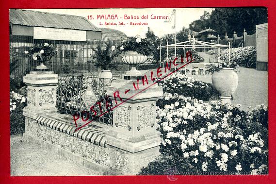 Postales: POSTAL MALAGA, BA&Ntilde;OS DEL CARMEN, P94839
