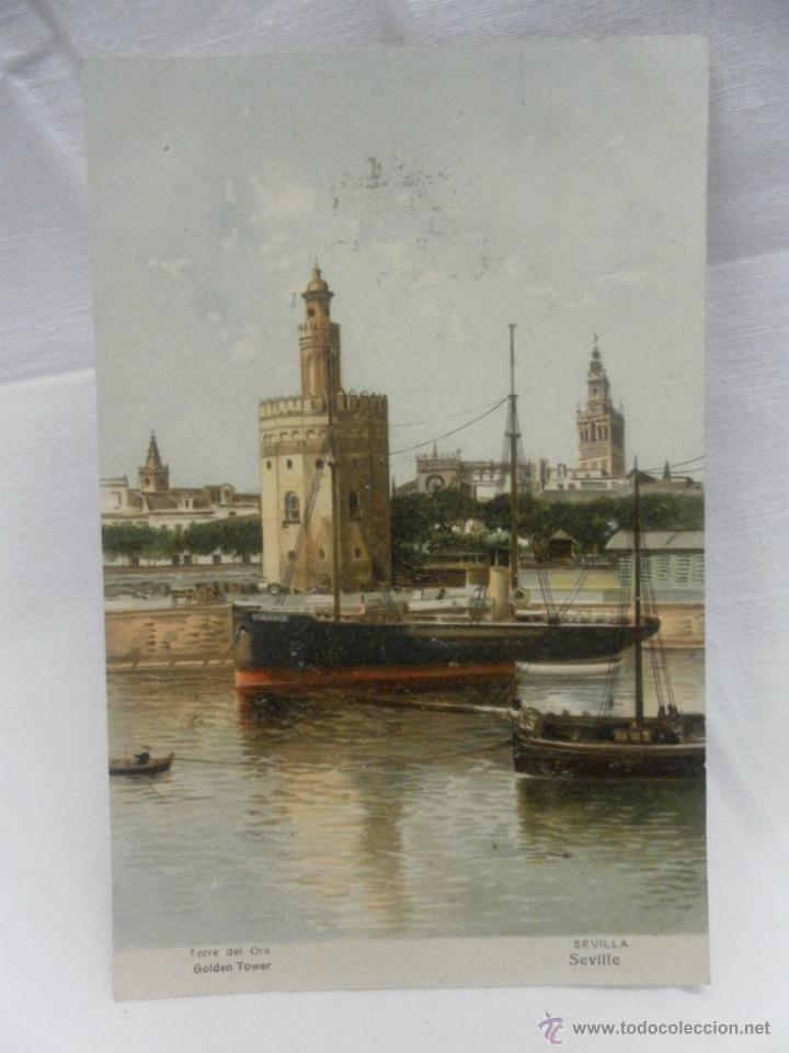 Postales: Sevilla. Torre del Oro y barcos - Foto 1