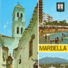 Postales: MARBELLA IGLESIA PLAYA PASEO - CIRCULADA DE ALGECIRAS A VALENCIA 1-9-1973 - EDIFIL 1155