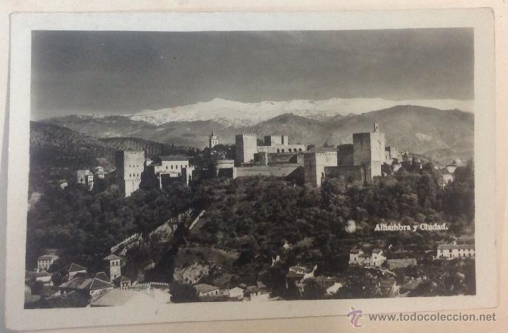 Postales: POSTAL ALHAMBRA Y CIUDAD. GRANADA. - Foto 1