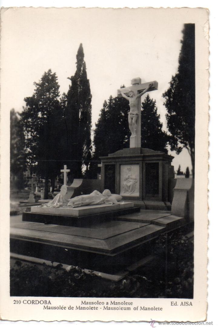 Postales: CORDOBA N&ordm; 210 .- MAUSOLEO A MANOLETE .- EDICIONES AISA