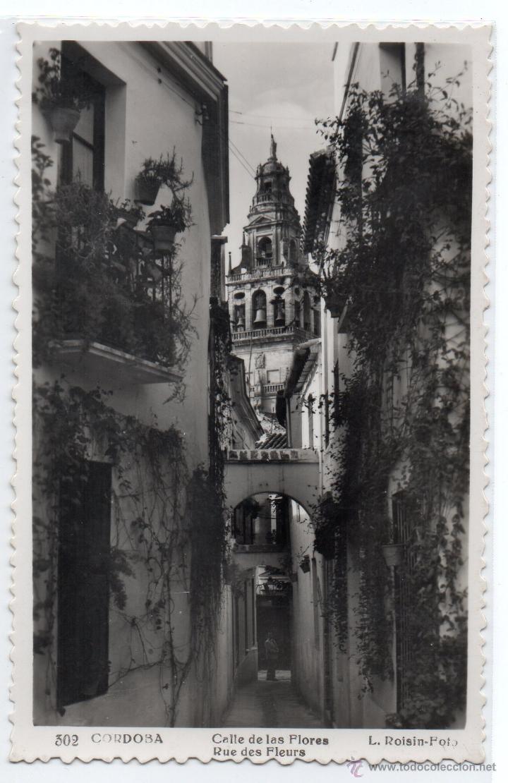 Postales: CORDOBA N&ordm; 302 .- CALLE DE LA FLORES .- FOTO L. ROISIN .- SIN CIRCULAR