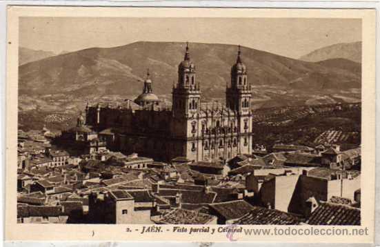 Postales: Jaen. Roisin. 2 Vista parcial y Catedral Sin circular.