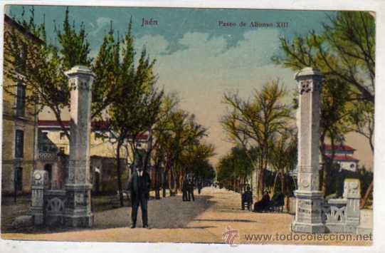 Postales: Jaen. Edici&oacute;n Anguita. Paseo de Alfonso XIII