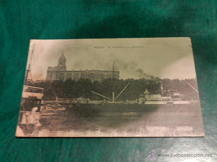 Cartoline: MALAGA EL PUERTO Y LA CATEDRAL , CIRCULADA 1926
