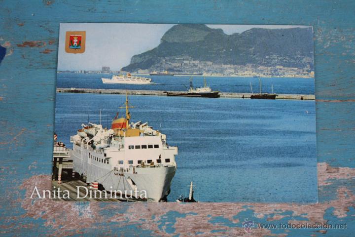 Postkarten: ANTIGUA POSTAL DE ALGECIRAS - VISTA DEL PUERTO AL FONDO EL PE&Ntilde;ON DE GIBRALTAR - SUBIRATS CASANOVAS N