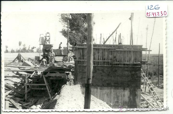 Postales: (PS-41230)POSTAL DE MOTRIL-CONSTRUCCION DEL PUENTE SOBRE EL RIO GUADALFEO
