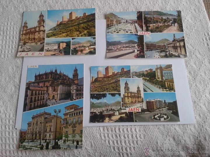 Postales: LOTE 4 POSTALES DE JAEN, DETALLES URBANOS. A&Ntilde;OS 70-80