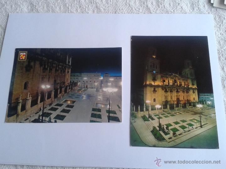 Postales: LOTE 2 POSTALES DE JAEN NOCTURNO, PLZA DE SANTA MARIA Y CATEDRAL.... A&Ntilde;OS 70