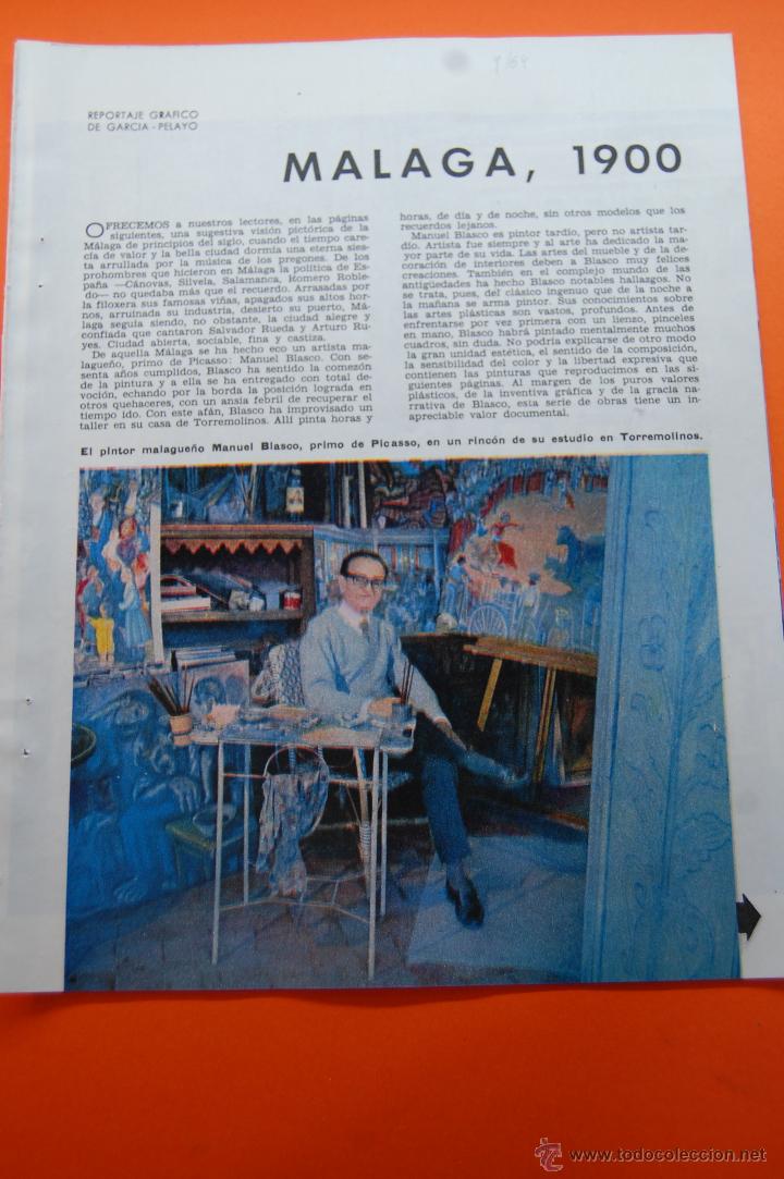 Postales: MALAGA 1964 - VISTA EN 1900 TRANVIAS PINTOR MANUEL BLASCO - MAG.REPORTAJE,ESTUPENDAS FOTOS-16 PAG.