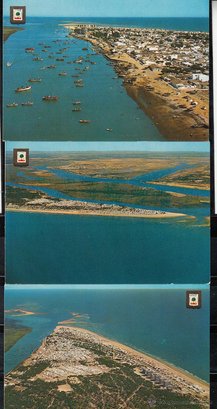 Postales: N&ordm; 2, 3 Y 4. PUNTA UMBRIA. VISTA A&Eacute;REA. 3 POSTALES DIVERSAS
