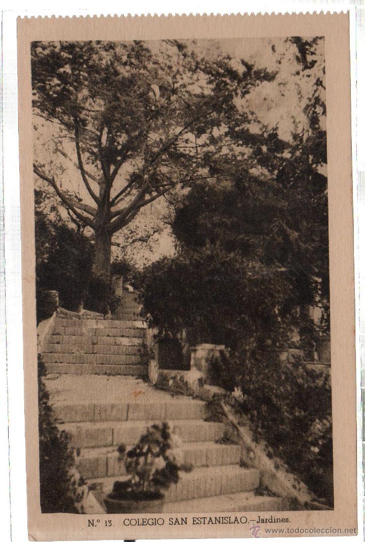 Postkarten: TARJETA POSTAL DE MALAGA. COLEGIO SAN ESTANISLAO. JARDINES. N&ordm; 13.