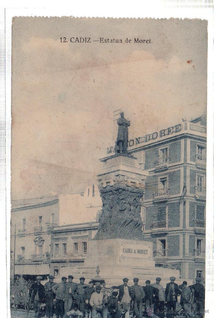 Postkarten: TARJETA POSTAL DE CADIZ. ESTATUA DE MORET. N&ordm; 12.