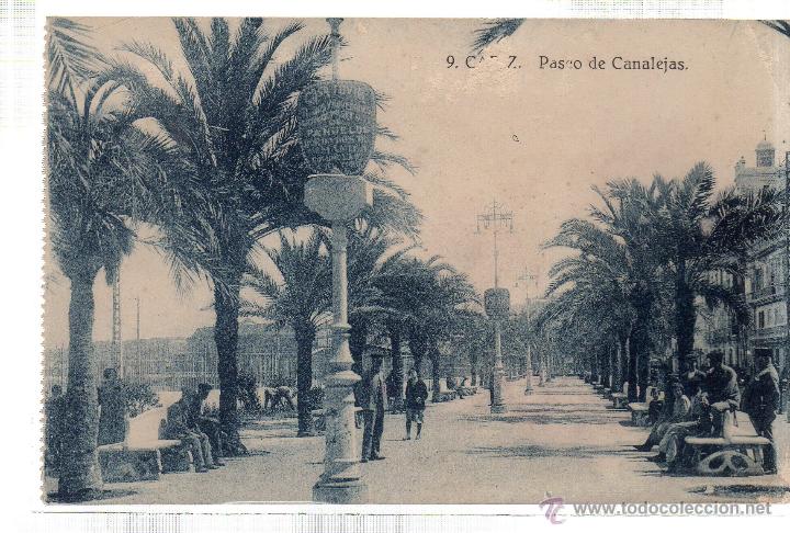 Postkarten: TARJETA POSTAL DE CADIZ. PASEO DE CANALEJAS. N&ordm; 9.