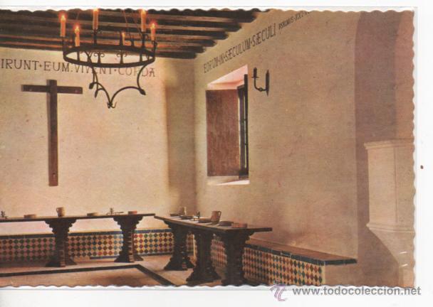 Postales: MONASTERIO DE LA RABIDA .- REFECTORIO .- FOTOCOLOR VALMAN N&ordm; 16