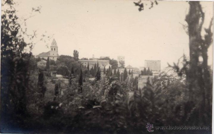 Postales: GRANADA.- FOTOGRAF&Iacute;A DE VISTA DE LA ALHAMBRA DESDE EL GENERALIFE-SEPT 1947