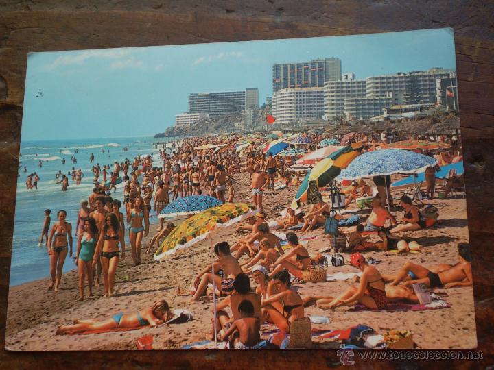 Postales: ANTIGUA POSTAL PLAYA DEL LIDO.COSTA DEL SOL.TORREMOLINOS.MALAGA.BAENA 1017.A&Ntilde;OS 70