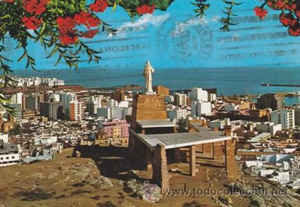 Postales: ALMERIA - MONUMENTO AL SAGRADO CORAZON DE JESUS - N&ordm; 7060 - ED.BEASCOA - A&Ntilde;O 1969 -ESCRITA