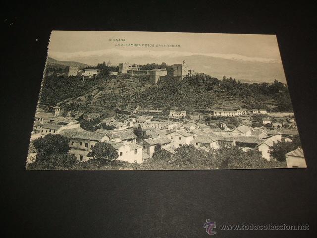 Postales: GRANADA LA ALHAMBRA DESDE SAN NICOLAS - Foto 1