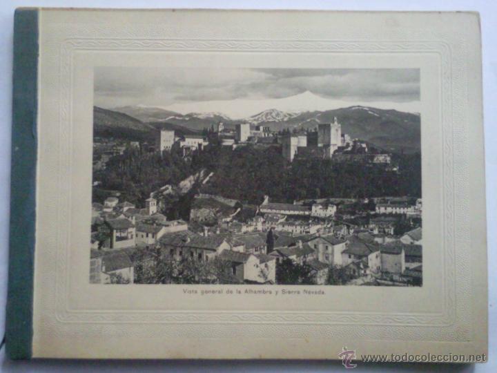 Postales: BLOQUE DE FOTOGRAFIAS CON 18 VISTAS DE LA ALHAMBRA DE GRANADA Y ALREDEDORES, MEDIDAS 22 X 16,5 CM