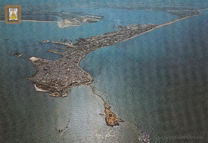 Postales: N&ordm; 15100 POSTAL VISTA AEREA CADIZ