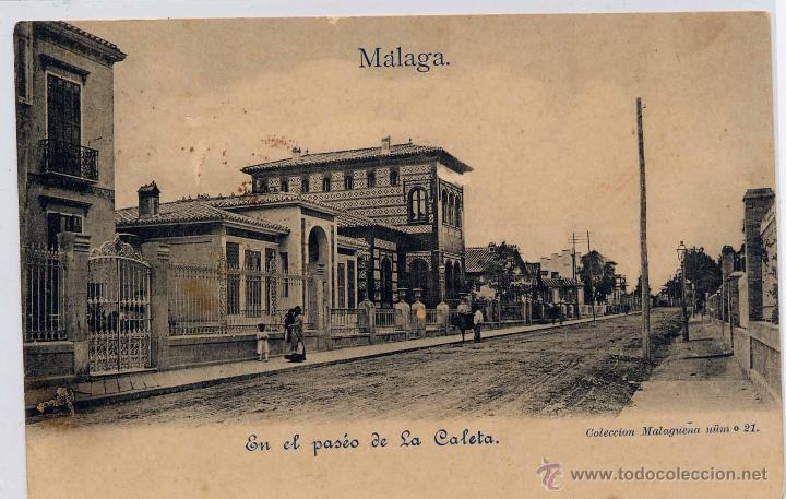 Postales: M&Aacute;LAGA.- EN EL PASEO DE LA CALETA