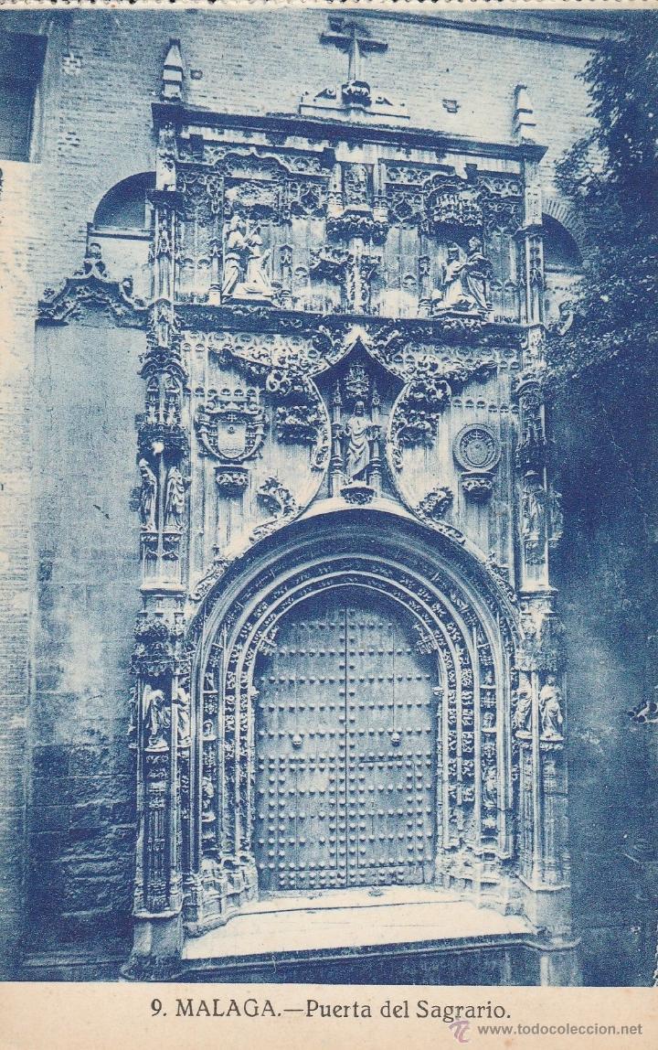 Postales: N&ordm; 16249 POSTAL PUERTA DEL SAGRARIO MALAGA