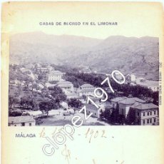 Postales: MALAGA - CASAS DE RECREO EN EL LIMONAR , 267 HAUSER Y MENET, CIRCULADA EN 1902