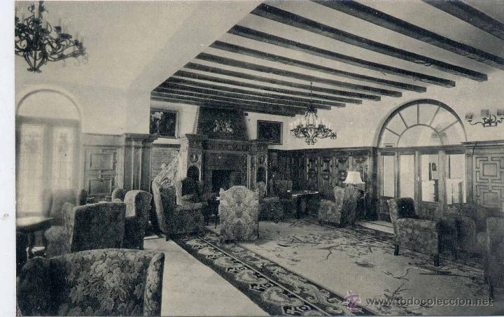 Postales: M&Aacute;LAGA.- HOTEL ALAMAR.- VISTA PARCIAL DEL SALON Y CHIMENEA RENACIMIENTO