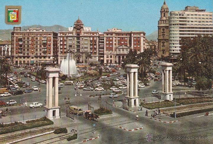 Postales: N&ordm; 18201 POSTAL MALAGA ENTRADA AL PUERTO Y PLAZA DE LA MARINA