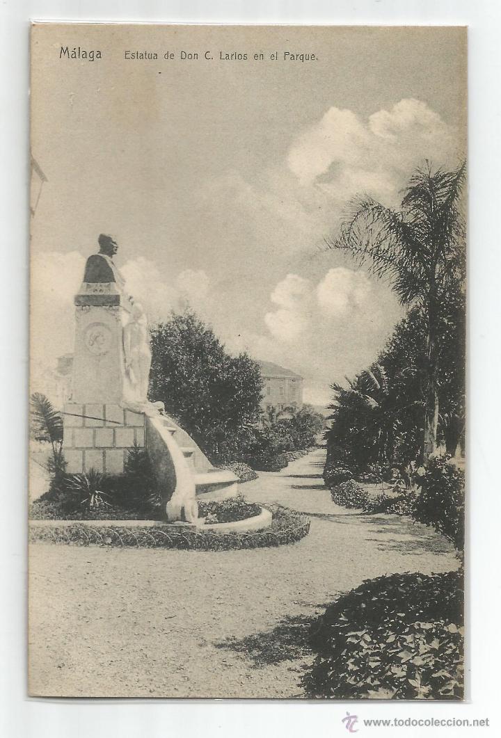 Cartoline: MALAGA .- ESTATUA DE DON C. LARIOS EN EL PARQUE .- KNACKSTEDT Y N&Auml;THER SERIE 515 N&ordm; 29