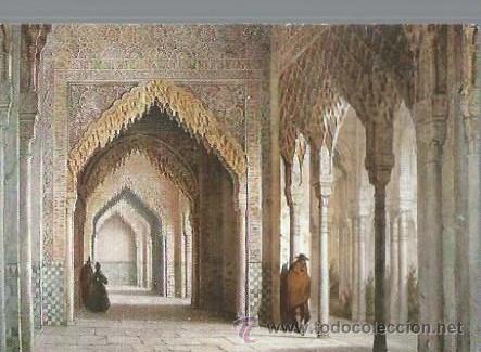Postcards: N&ordm; 304 GRANDA, ALHAMBRA, SAL&Oacute;N DE REYES, GRABADO DEL S.XIX, POSTALES ESCUDO DE ORO