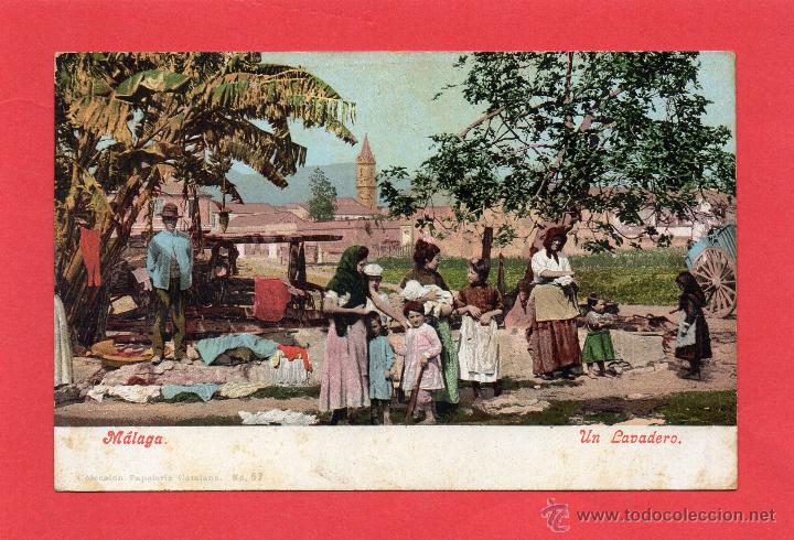 Postales: malaga. un lavadero. 4210 purguer
