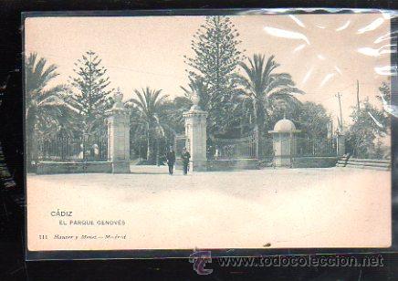 Cartoline: TARJETA POSTAL DE CADIZ - EL PARQUE GENOVES. 111. HAUSER Y MENET