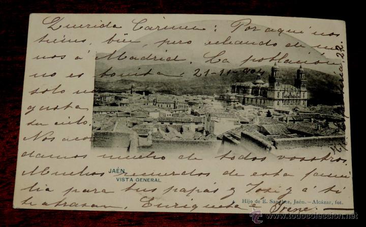 Postales: POSTAL DE JAEN, VISTA GENERAL, N.4 ED. HIJO DE E. SANCHEZ, CIRCULADA, SIN DIVIDIR.