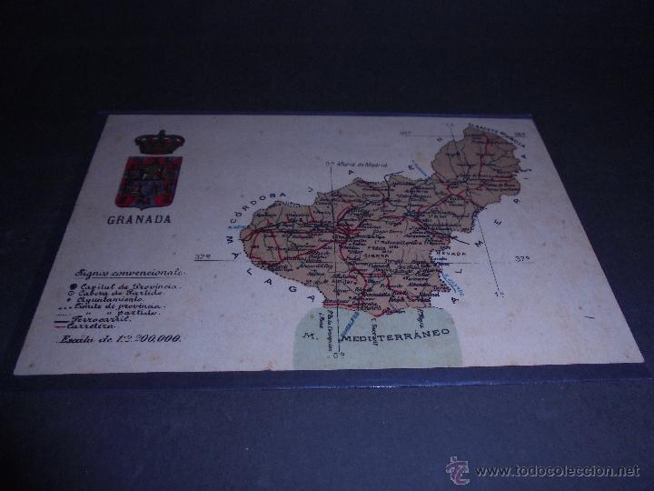 Postales: GRANADA - MAPA . 14X9 CM. - Foto 1