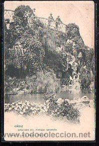 Postkarten: TARJETA POSTAL DE CADIZ - CASCADA DEL PARQUE GENOVES. 1822. HAUSER Y MENET