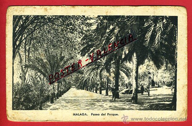 Postales: POSTAL MALAGA, PASEO DEL PARQUE, P97883